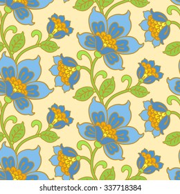 Vector seamless vintage floral pattern. Vector illustration