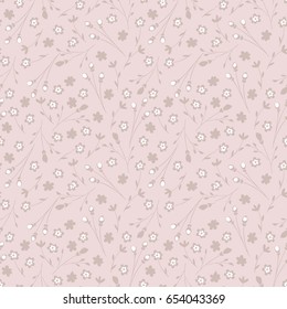 Vector seamless vintage floral pattern. Simple small flowers for design paper, wallpaper, wrapping, fabric.