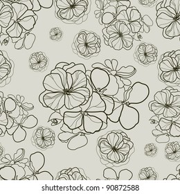Vector seamless vintage floral pattern
