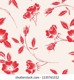 Vector seamless vintage flower pattern. For print and web.
