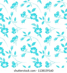 Vector seamless vintage flower pattern. For print and web.