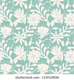 Vector seamless vintage flower pattern. For print and web.
