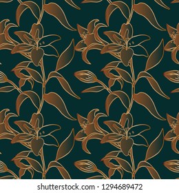 Vector seamless vintage flower pattern. For print and web.