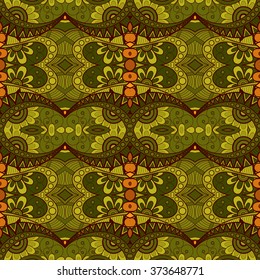 Vector Seamless Vintage Lace Pattern. Hand Drawn Tile Texture, Ethnic Ornament