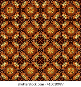 Vector Seamless Vintage Lace Pattern. Hand Drawn Tile Texture, Ethnic Ornament