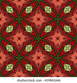 Vector Seamless Vintage Lace Pattern. Hand Drawn Tile Texture, Ethnic Ornament