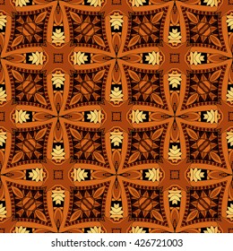 Vector Seamless Vintage Lace Pattern. Hand Drawn Tile Texture, Ethnic Ornament