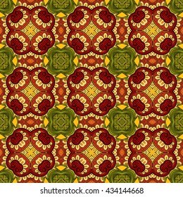 Vector Seamless Vintage Lace Pattern. Hand Drawn Tile Texture, Ethnic Ornament