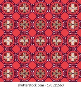 Vector seamless vintage pattern. Floral geometric ornament. Endless texture for wallpaper, surface textures, pattern fills, web page background