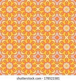 Vector seamless vintage pattern. Floral geometric ornament. Endless texture for wallpaper, surface textures, pattern fills, web page background