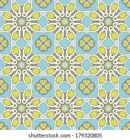 Vector seamless vintage pattern. Floral geometric ornament. Endless texture for wallpaper, surface textures, pattern fills, web page background