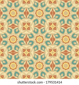 Vector seamless vintage pattern. Floral geometric ornament. Endless texture for wallpaper, surface textures, pattern fills, web page background