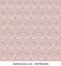 Vector seamless vintage pattern with floral elements on pink background.