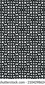Vector seamless vintage pattern of geometric interlaced lattice lines Abstract tiled background.
