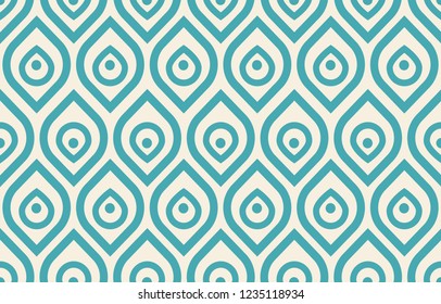 Vector seamless vintage pattern with stylized peacock feathers.