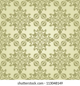 vector seamless vintage wallpaper pattern on gradient background, fully editable eps 8 file with clipping mask and pattern in swatch menu