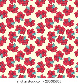 vector seamless wallpaper with almond flowers