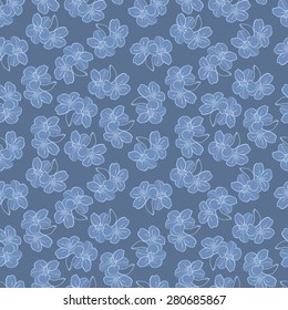 vector seamless wallpaper with almond flowers