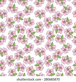 vector seamless wallpaper with almond flowers