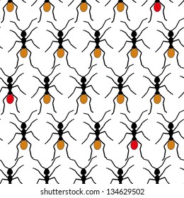 Vector seamless wallpaper with ants