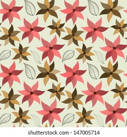 Vector seamless wallpaper and background of fancy flowers