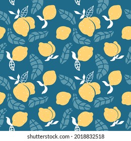 Papel de pared sin fisuras vectorial con limones brillantes