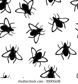 Vector seamless wallpaper with fly