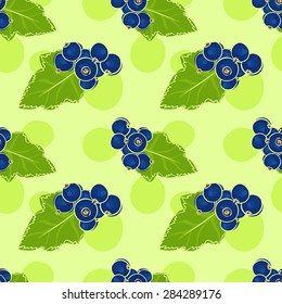 vector seamless wallpaper with images of black currant in doodle stile