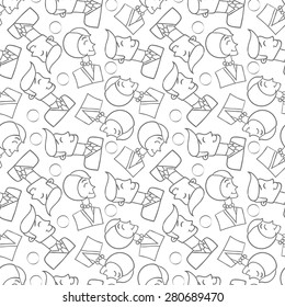 vector seamless wallpaper with images of men and women