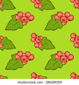 vector seamless wallpaper with images of red currant in doodle stile
