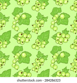 vector seamless wallpaper with images of white currant in doodle stile