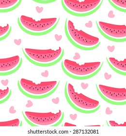 Vector seamless wallpaper pattern with watermelon slices