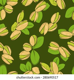 vector seamless wallpaper with a picture of pistachio