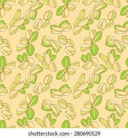 vector seamless wallpaper with a picture of pistachio