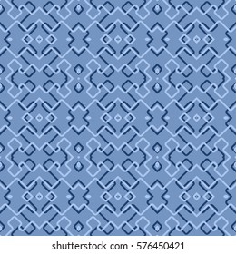 Vector Seamless Wallpaper. Vintage Blue Pattern. Retro Color Background
