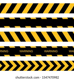 Vector seamless warning tapes. Vector caution lines. 
