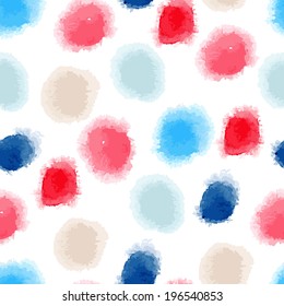 Vector seamless watercolor dots background