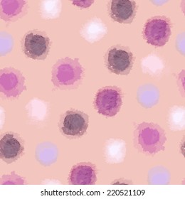 Vector seamless watercolor dots pattern