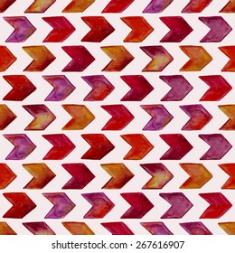 Vector Seamless Watercolor Geometric  Pattern with Arrows