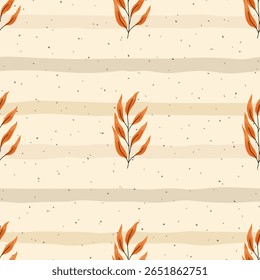 Vector Seamless watercolor leaf pattern in warm fall shade. Ideal for cozy autumn designs, textiles, and seasonal wrapping paper.