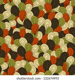 Vector seamless wave hand-drawn retro pattern. Vintage vector seamless pattern. Can be used for wallpaper, pattern fills, web page background, surface textures, prints. Gorgeous seamless background
