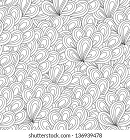 Vector seamless wave hand-drawn retro pattern. Vintage vector seamless pattern. Can be used for wallpaper, pattern fills, web page background, surface textures, prints. Gorgeous seamless background