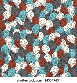 Vector seamless wave hand-drawn retro pattern. Vintage vector seamless pattern. Can be used for wallpaper, pattern fills, web page background, surface textures. Gorgeous seamless wave background