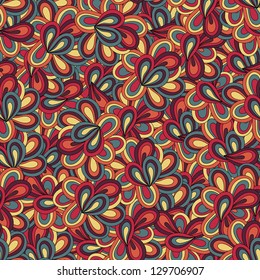 Vector seamless wave hand-drawn vintage pattern