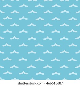 Vector seamless waves of calm water patterns. Blue oceans, river, sea or lakes background.
