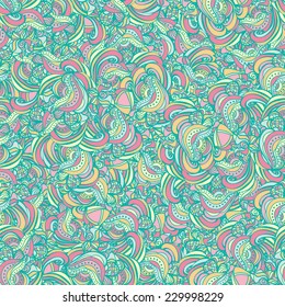 Vector seamless waves pattern.Seamless delicate backdrop in blue and pink colors. Handicraft