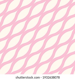 Vector seamless wavy lines pattern. Repeating geometric rounded elements. Abstract simple monochrome background design.