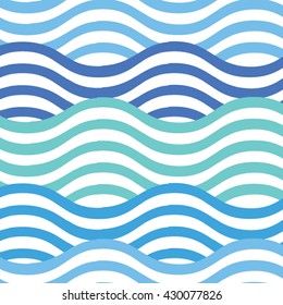 Vector seamless wavy pattern. Abstract geometric background