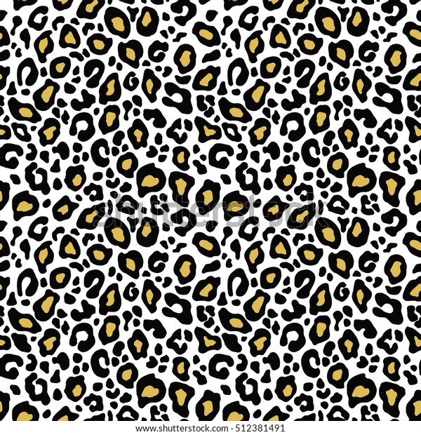 Vector Seamless White Background Animal Leopard Stock Vector (Royalty ...