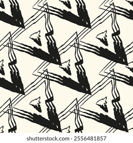 Vector Seamless White to Black Color Transition Triangle Halftone Gradient Pattern. Abstract geometric background design